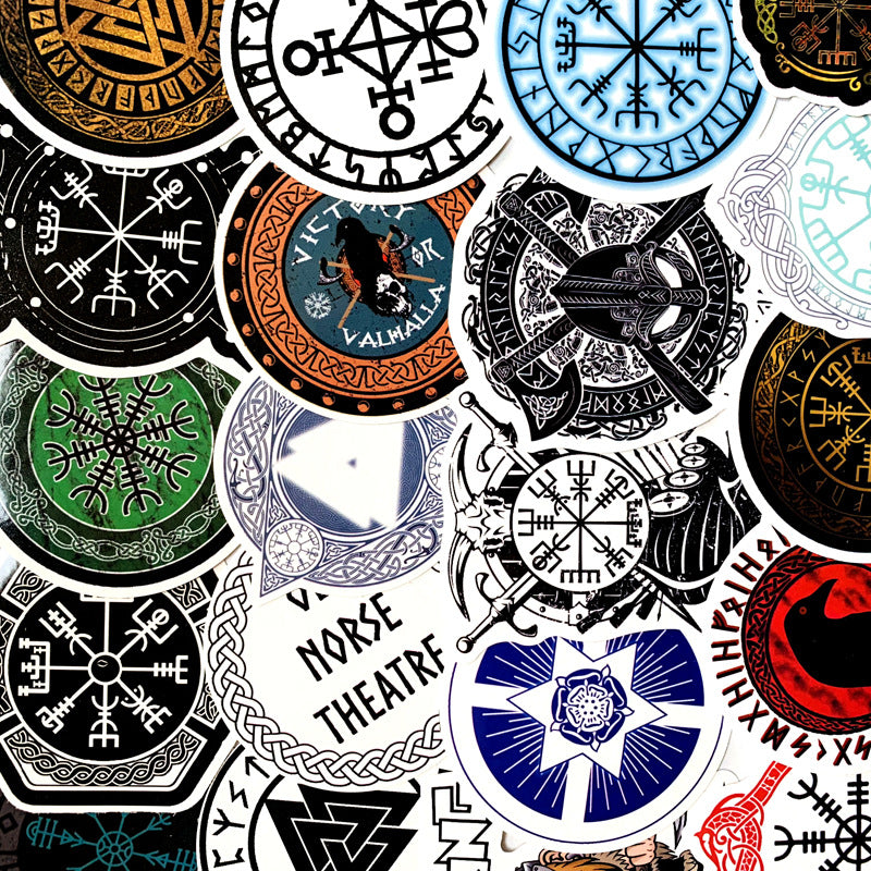 Stickers Runes Graffiti Valise  Moto — vue 2 — AZOTH