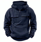 Hoodie Zippé Cordon Poche Homme Fashion — vue 2 — AZOTH