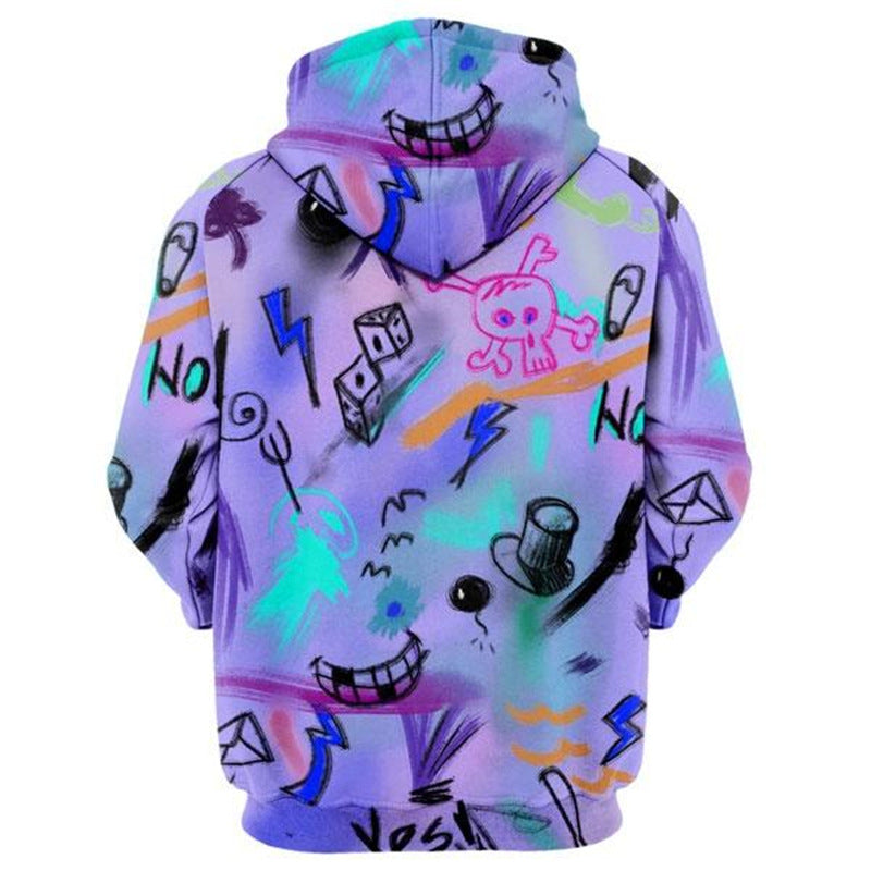 Hoodie Skull Graffiti Peint — vue 2 — AZOTH