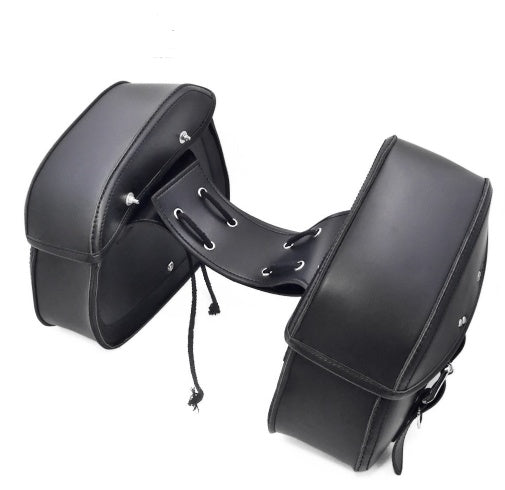 Sacoches Cuir PU Noires Moto Paire — vue 2 — AZOTH