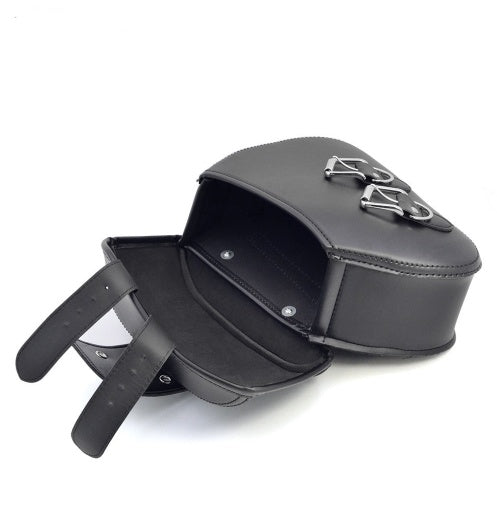 Sacoches Cuir PU Noires Moto Paire — vue 4 — AZOTH
