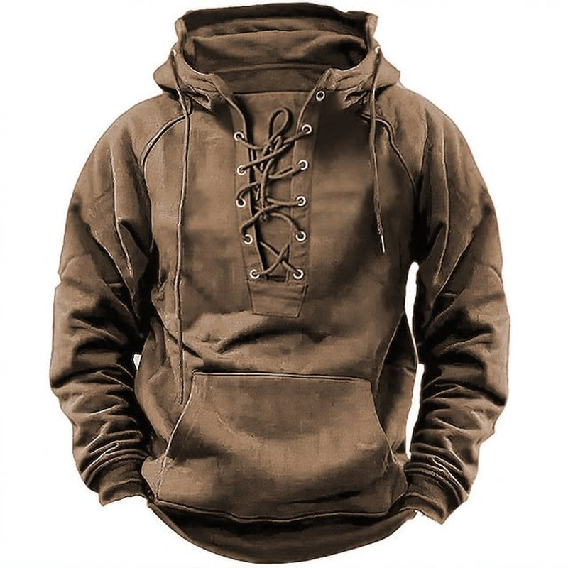 Hoodie Lacets Casual Sport Poche Homme — vue 5 — AZOTH
