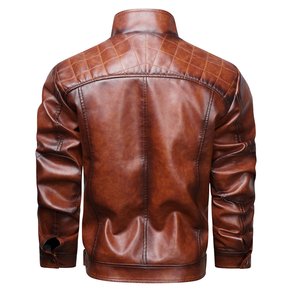 Veste Cafe Racer Cuir Synthétique Rétro Homme — vue 2 — AZOTH