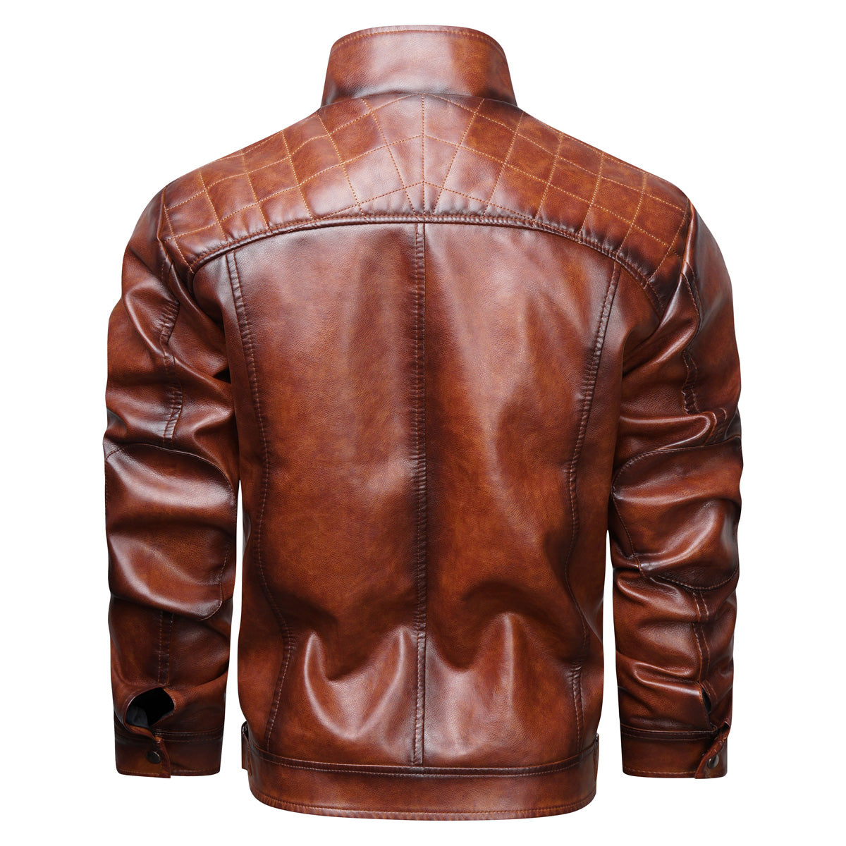 Veste Cafe Racer Cuir Synthétique Rétro Homme — vue 2 — AZOTH