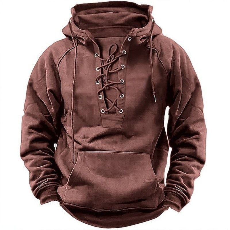 Hoodie Lacets Casual Sport Poche Homme — vue 3 — AZOTH