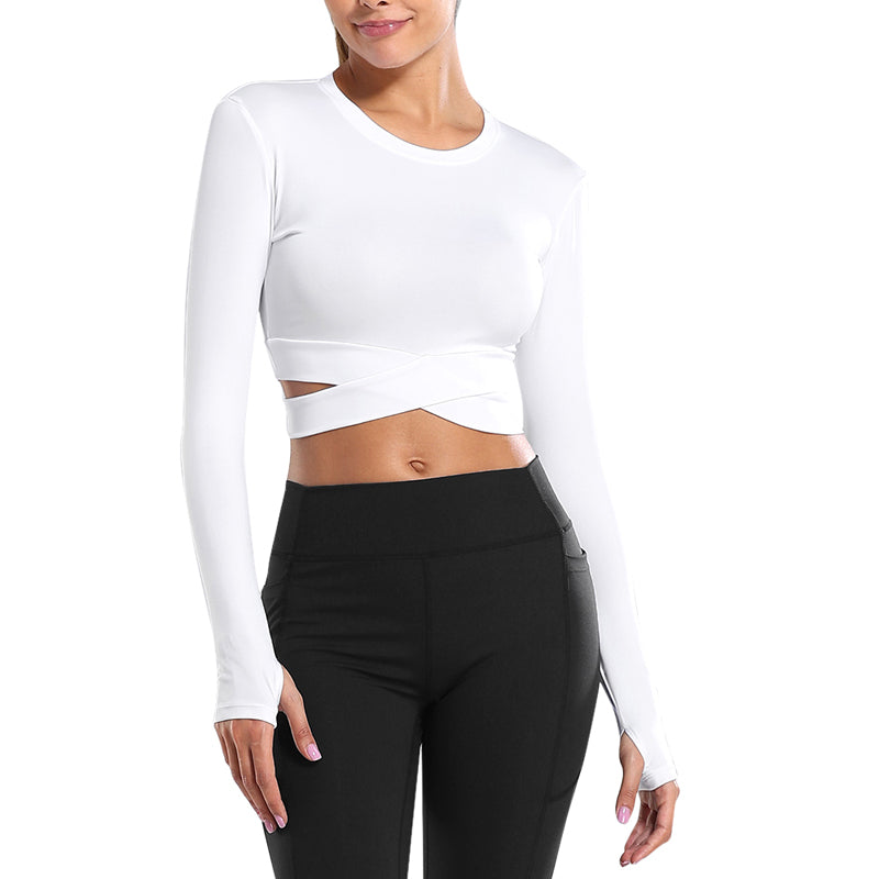 T-Shirt Crop Yoga Sport Femme — vue 6 — AZOTH
