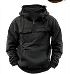 Hoodie Zippé Cordon Poche Homme Fashion — vue 4 — AZOTH