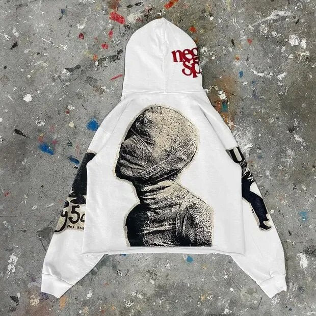 Hoodie Vintage Gothic Street Loose — vue 2 — AZOTH