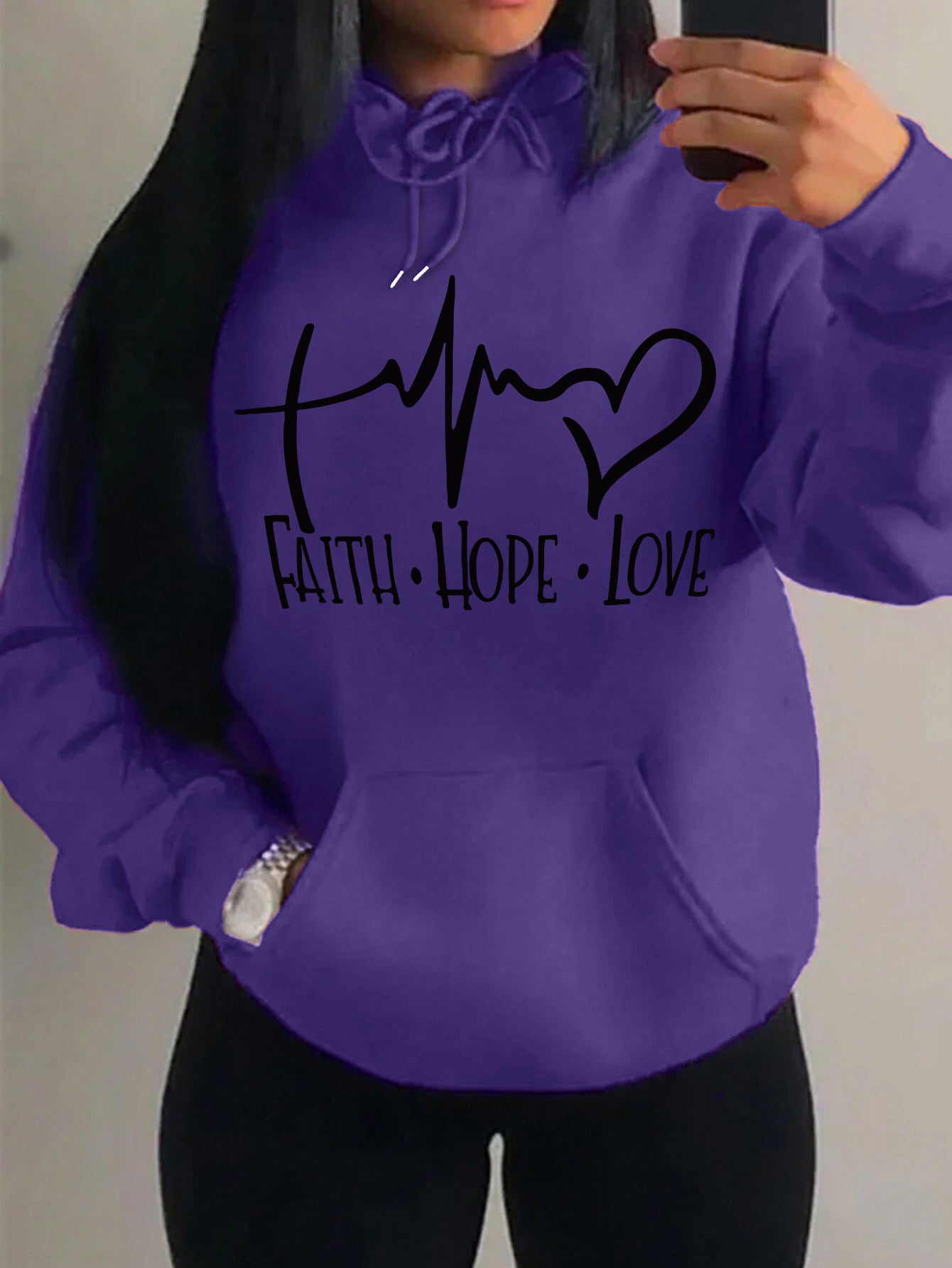Hoodie Femme Message Inspirationnel — vue 19 — AZOTH