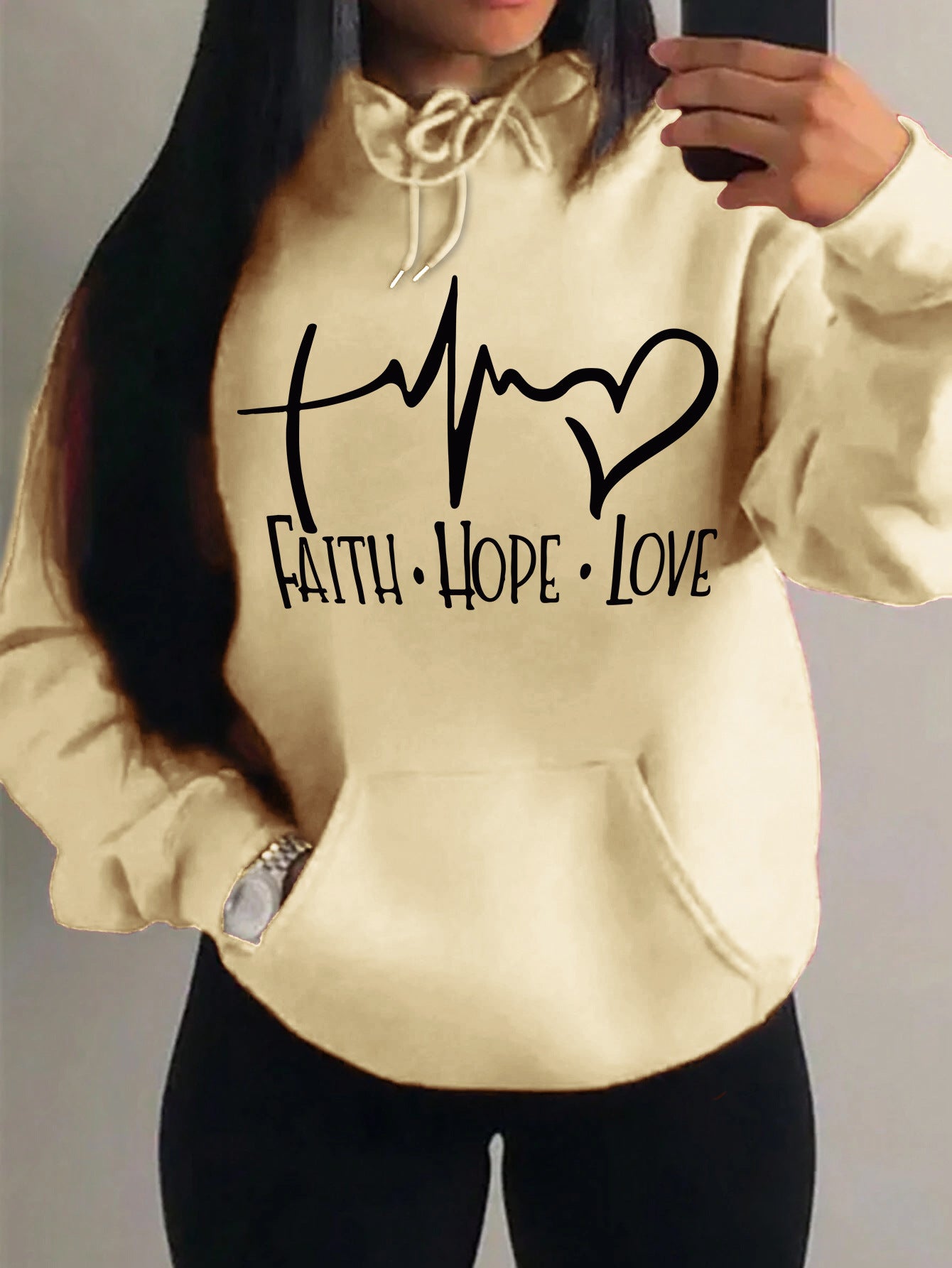 Hoodie Femme Message Inspirationnel — vue 7 — AZOTH