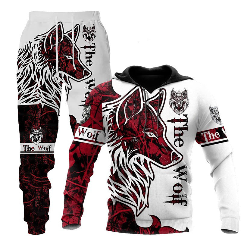 Ensemble Sportif 2 Pièces Loup 3D Homme — AZOTH