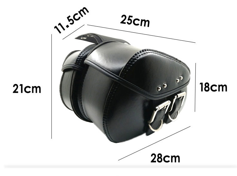 Sacoches Cuir PU Noires Moto Paire — vue 3 — AZOTH