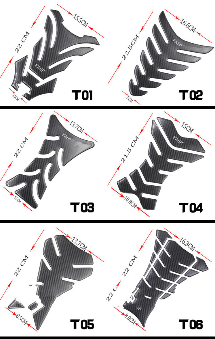 Sticker Carbone 5D Protection Moto — vue 2 — AZOTH