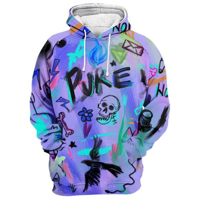 Hoodie Skull Graffiti Peint — AZOTH