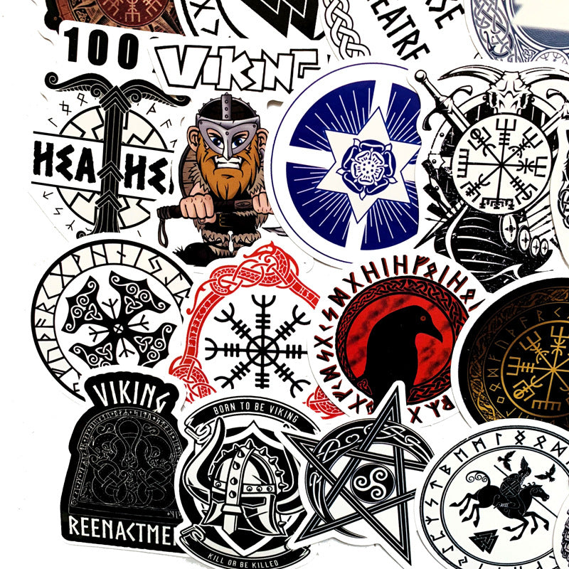 Stickers Runes Graffiti Valise  Moto — vue 4 — AZOTH
