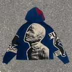 Hoodie Vintage Gothic Street Loose — vue 4 — AZOTH