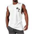 Coconut Tree Embroidery Vest Summer Beach Tank Tops Workout Muscle Men Sports Fitness T-shirt — vue 3 — AZOTH