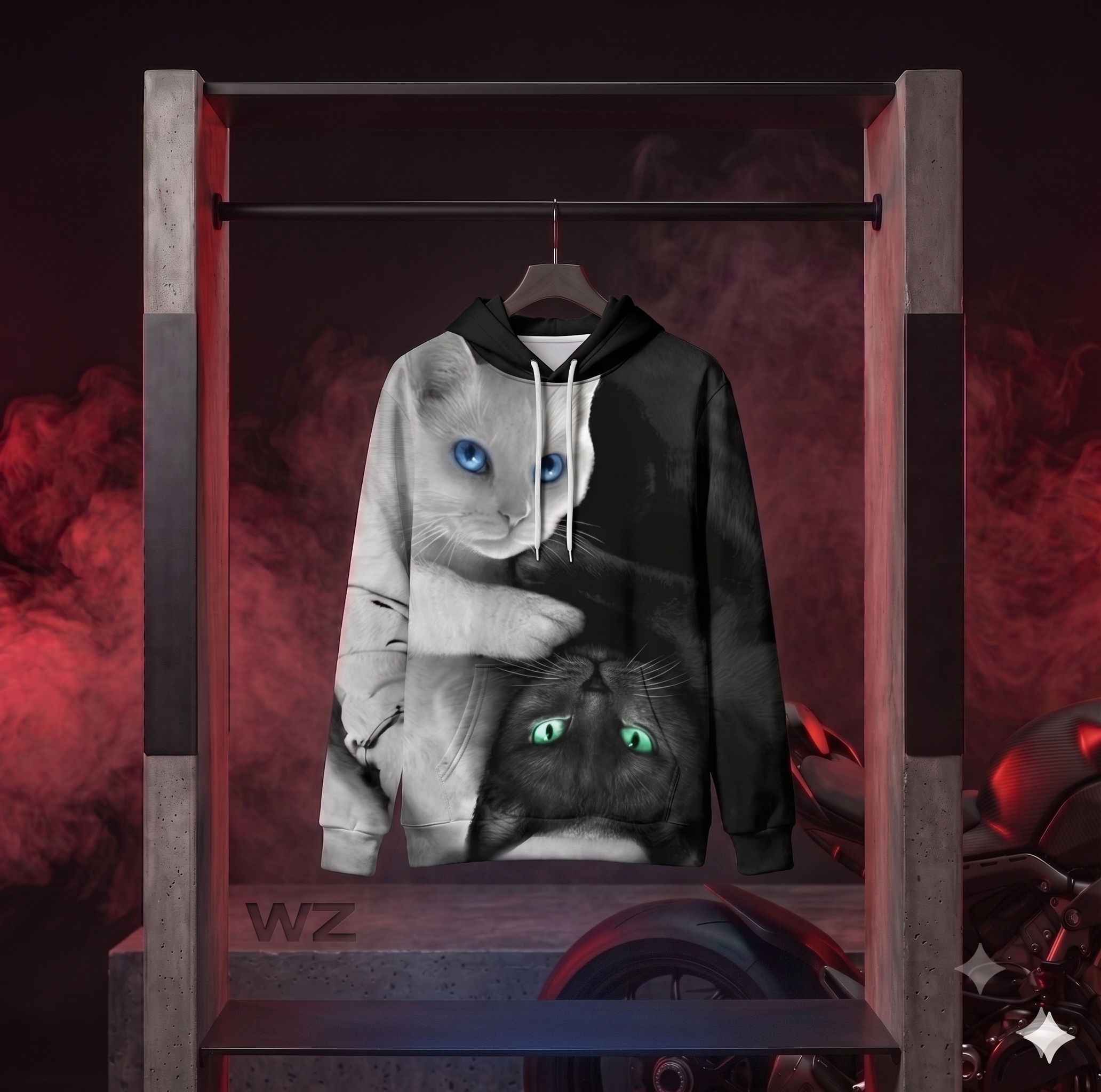 Hoodie Imprimé Chat Kawaii