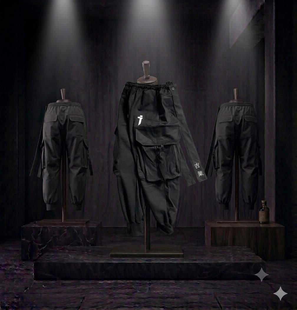 Pantalon Cargo Brodé Streetwear