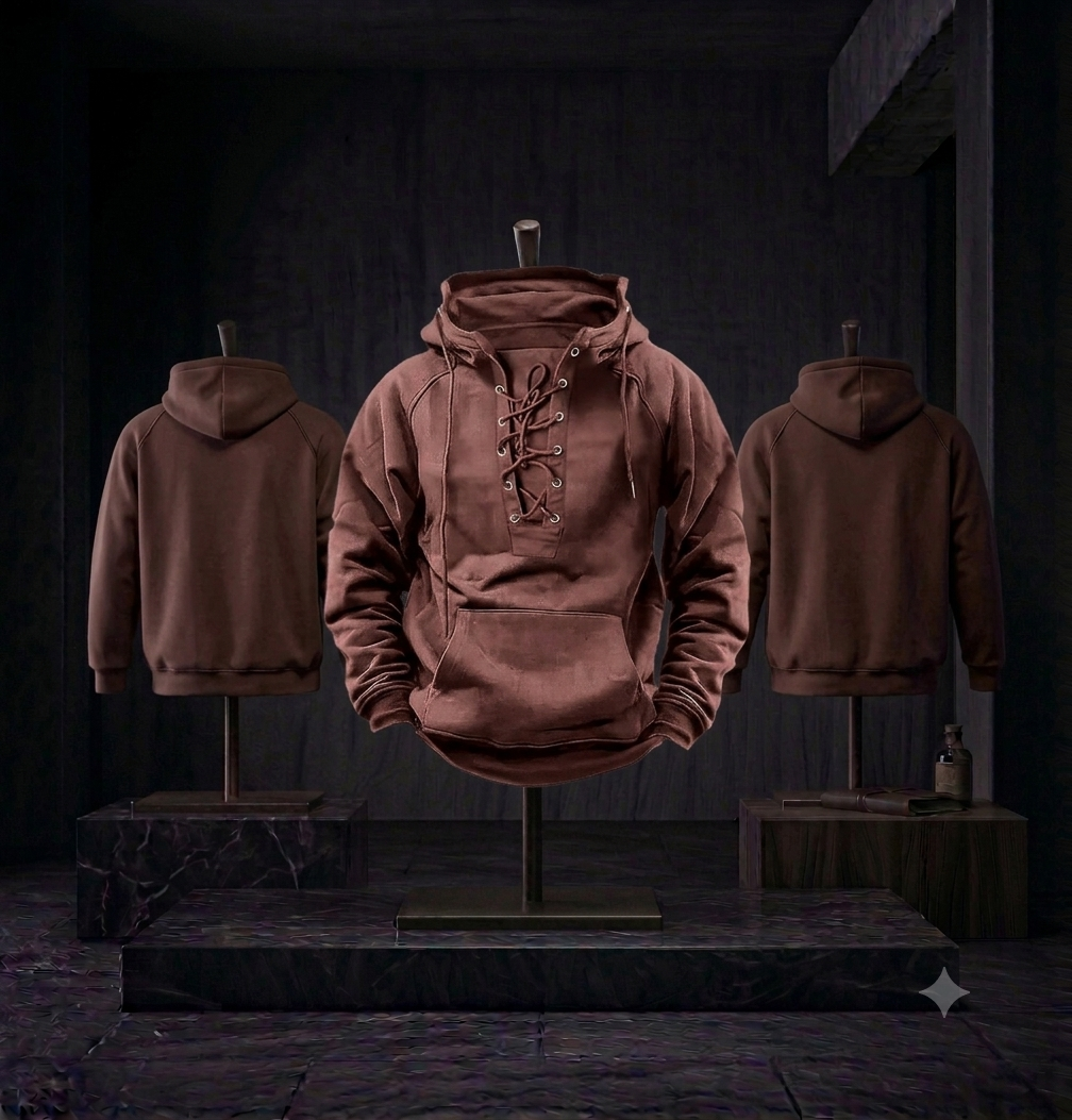 Hoodie Lacets Casual Sport Poche Homme