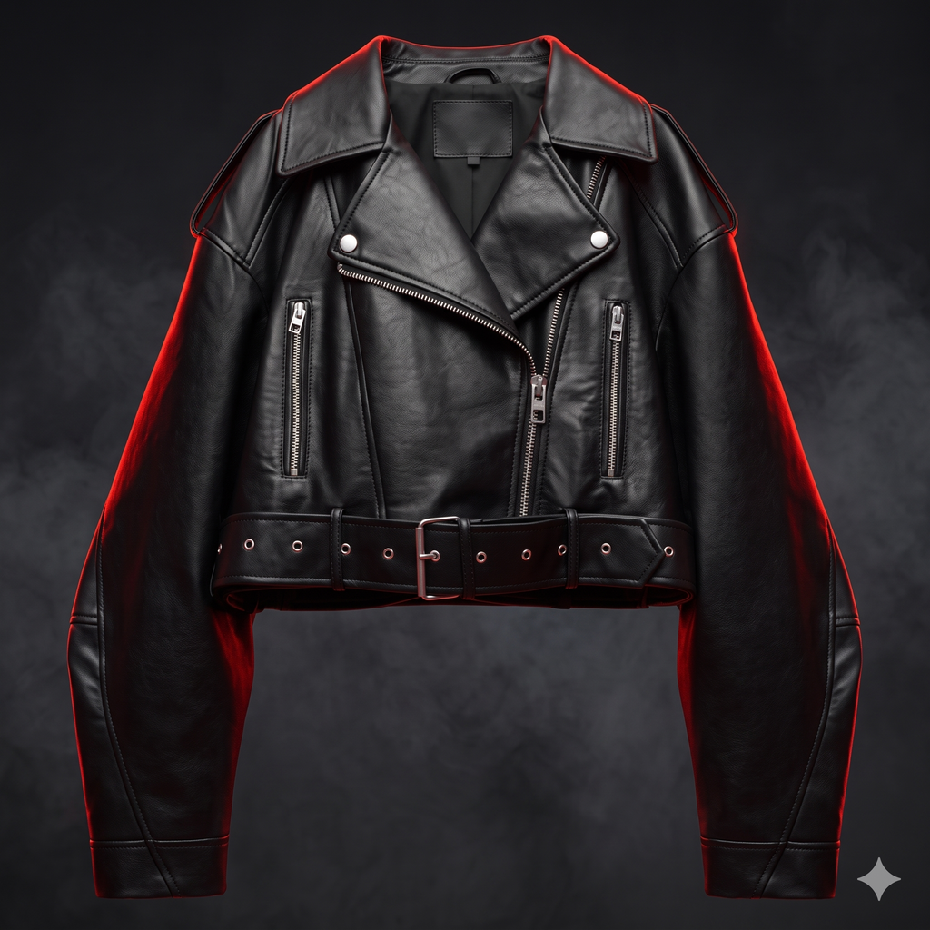 Veste Courte Femme Simili-Cuir Vintage