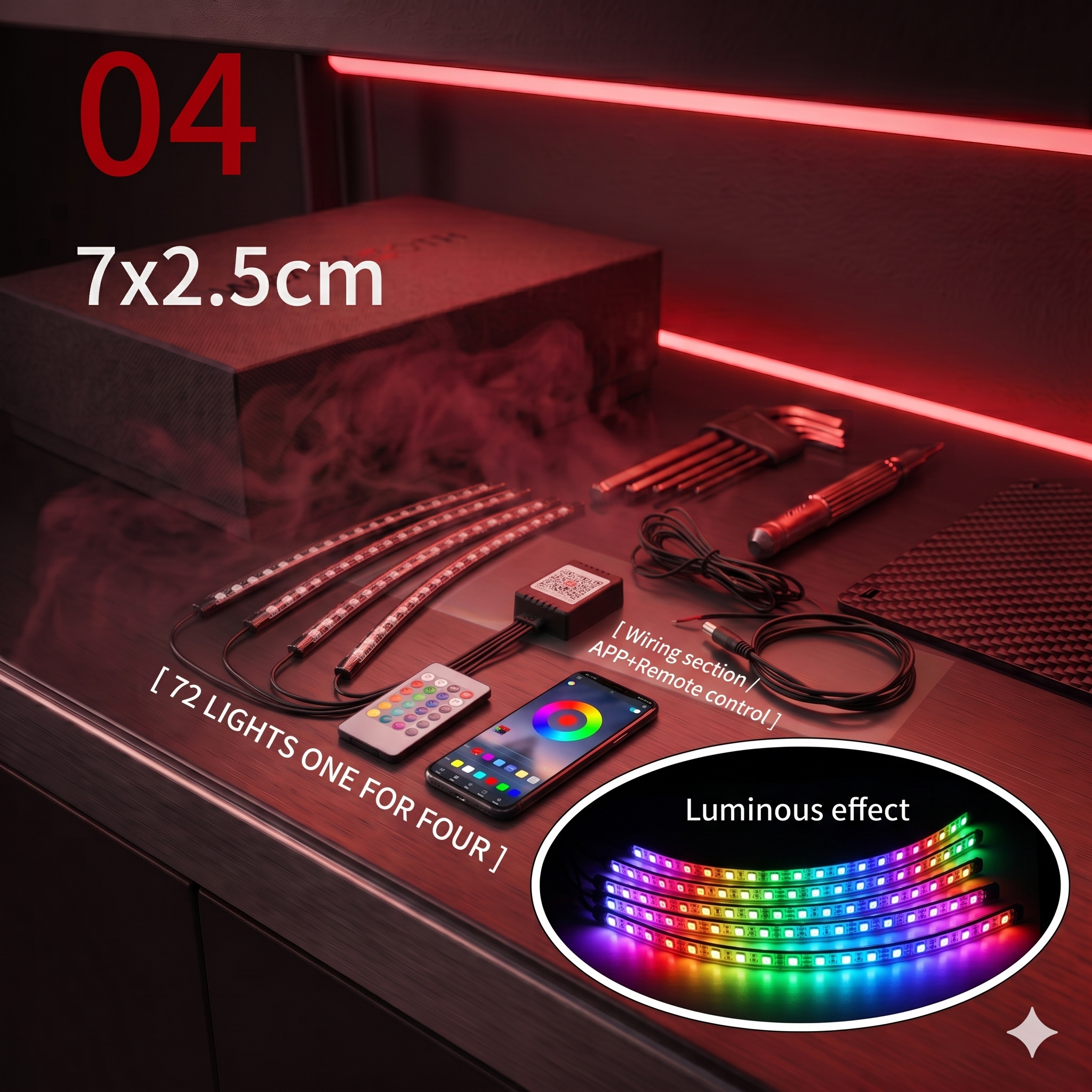 Bandeau LED RGB Moto Connecté