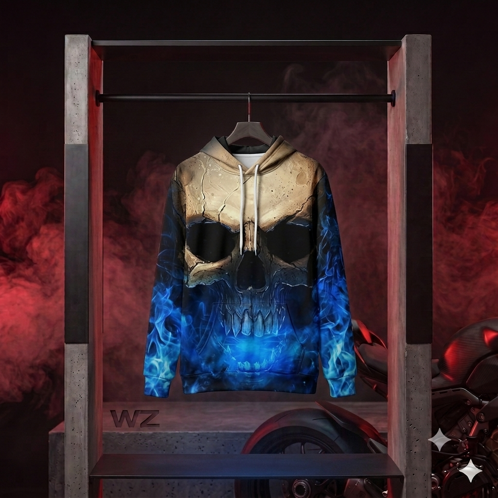 Hoodie 3D Skull Réaliste