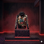 Hoodie Anime 3D Noir Samouraï