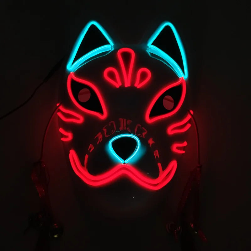 Masque LED Kitsune Lumineux