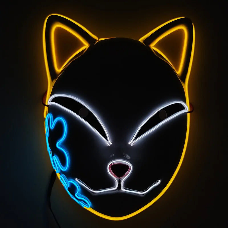 Masque LED Kitsune Lumineux