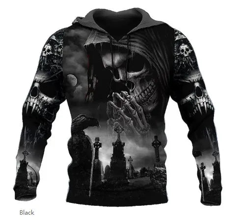 Hoodie Skull 3D Homme