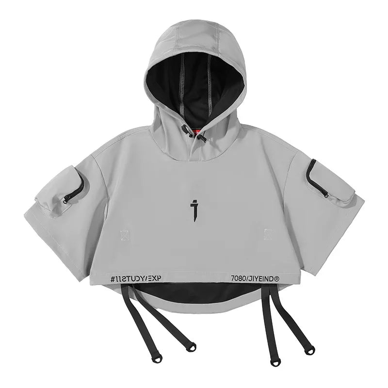 Veste à Capuche Multipoche Techwear