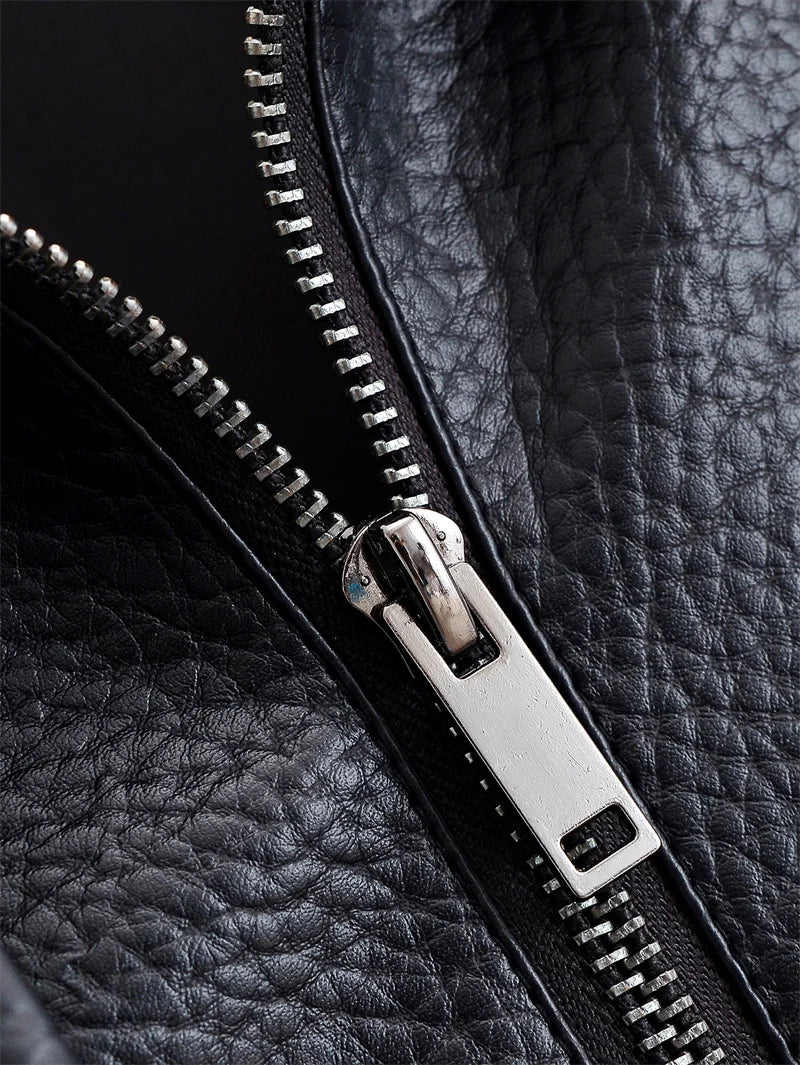 Veste Femme Simili-Cuir Noir Biker
