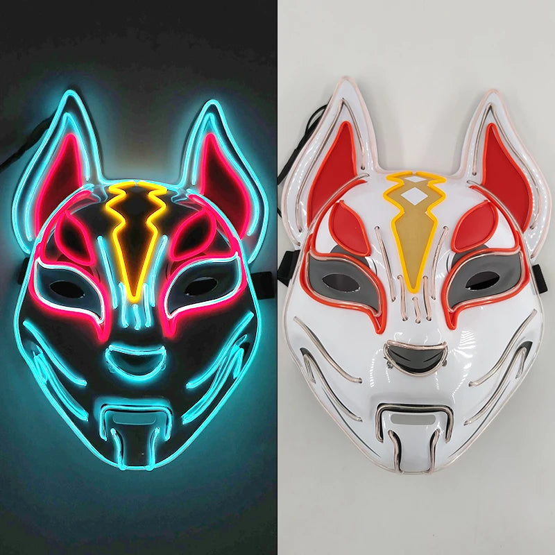 Masque LED Kitsune Lumineux