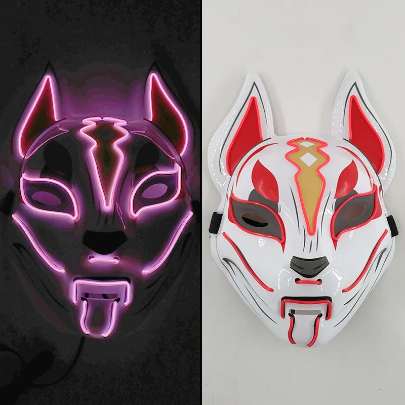 Masque LED Kitsune Lumineux