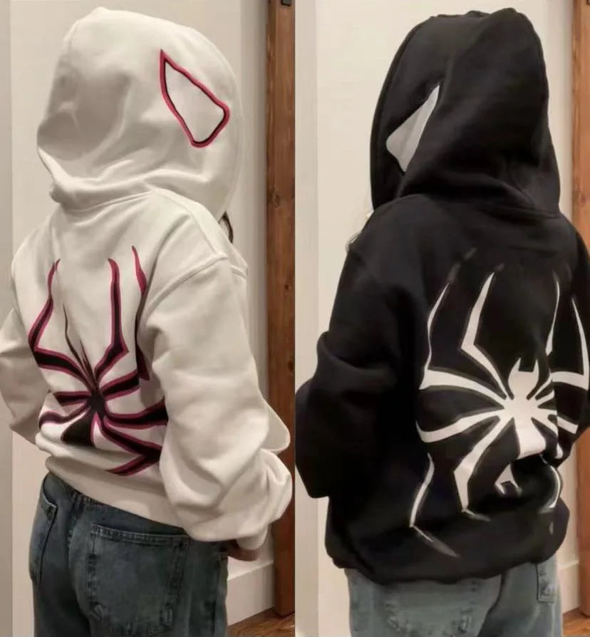 Hoodie Zippé Spider Femme Streetwear