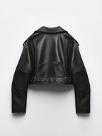 Veste Courte Femme Simili-Cuir Vintage