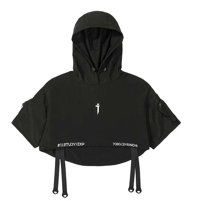 Veste à Capuche Multipoche Techwear