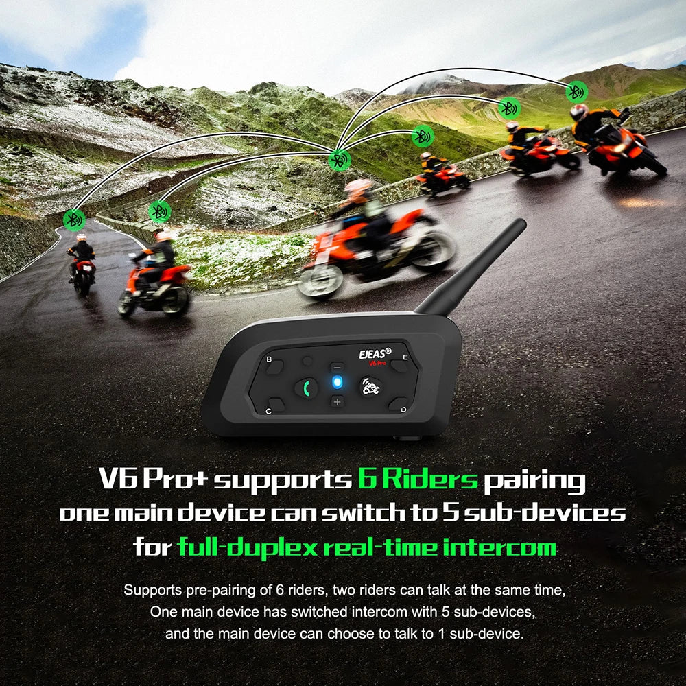 Intercom Moto Bluetooth V6 Pro (6 Riders)