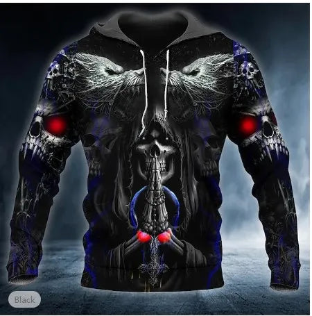 Hoodie Skull 3D Homme