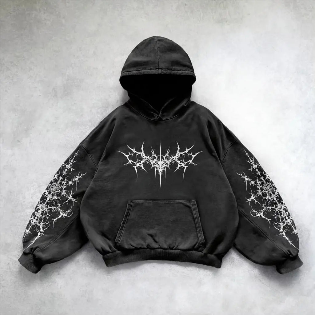 Hoodie Gothic Ange Imprimé Oversize