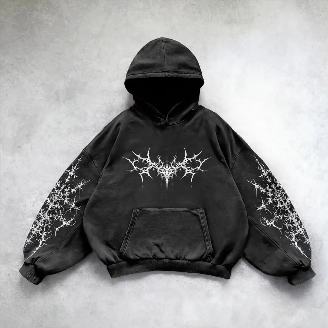 Hoodie Gothic Ange Imprimé Oversize
