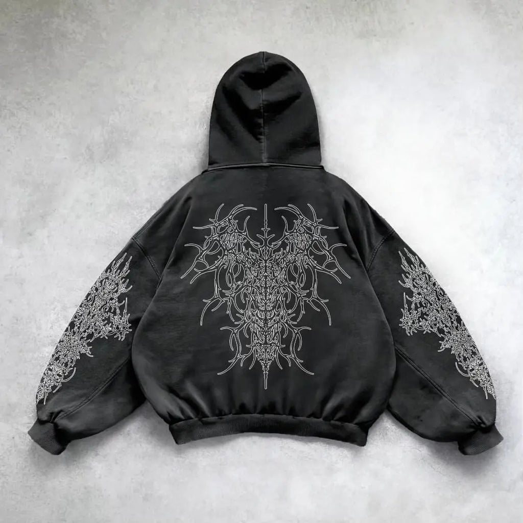 Hoodie Gothic Ange Imprimé Oversize