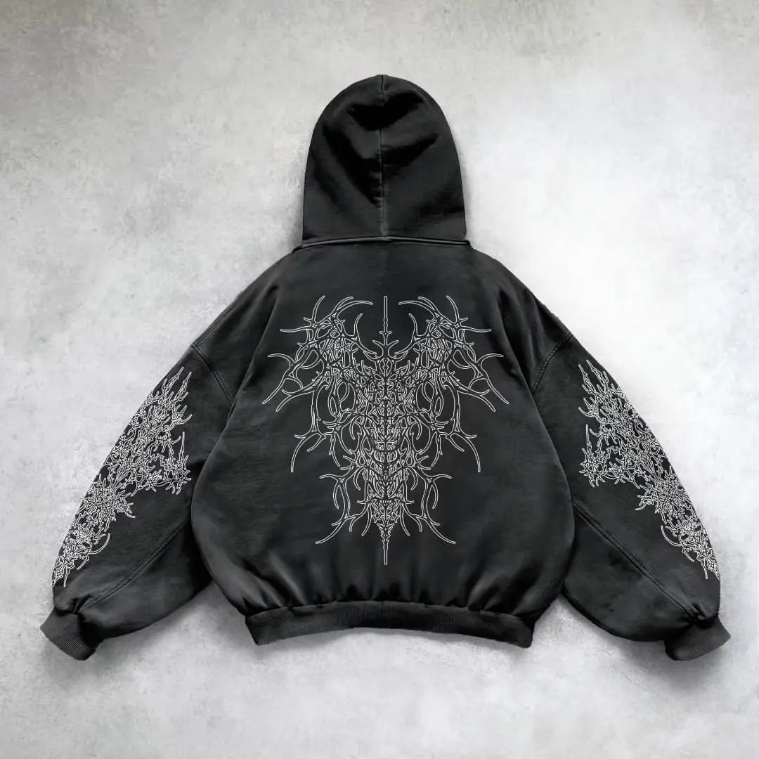 Hoodie Gothic Ange Imprimé Oversize