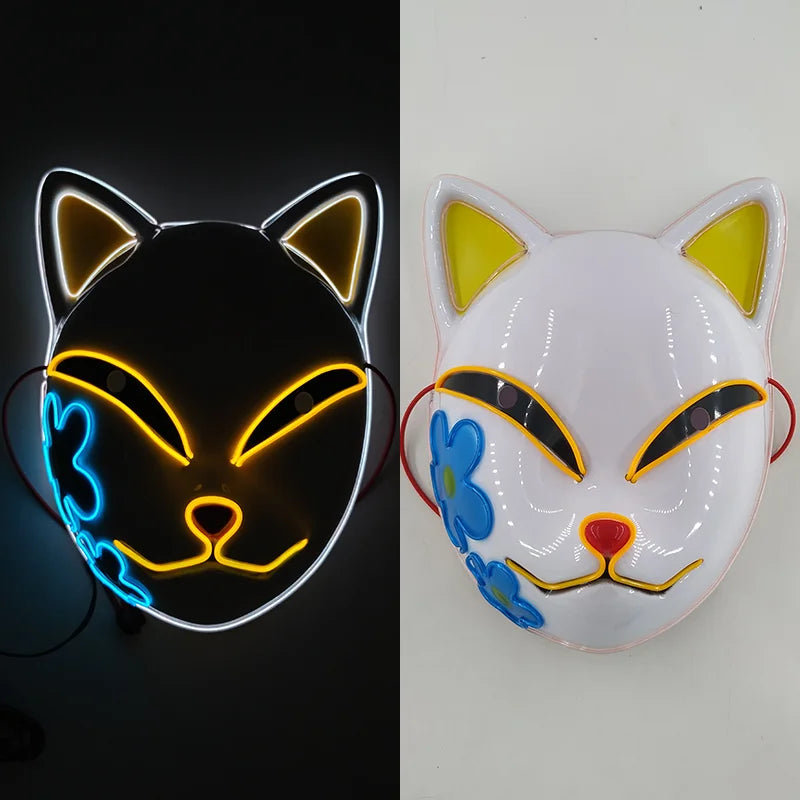 Masque LED Kitsune Lumineux