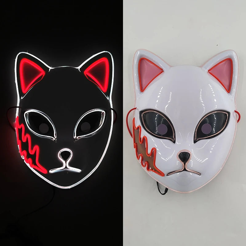 Masque LED Kitsune Lumineux
