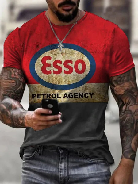 T-Shirt Rétro Moto Oversize Homme