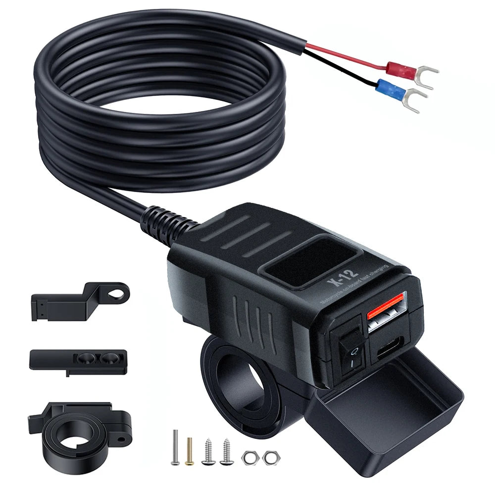 Chargeur USB Guidon Moto 100W