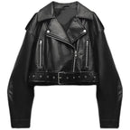 Veste Courte Femme Simili-Cuir Vintage