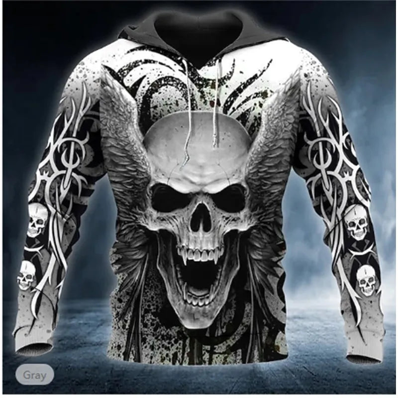 Hoodie Skull 3D Homme